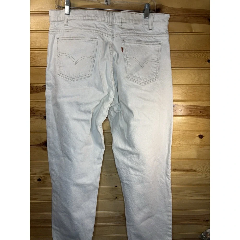 Vintage Levi's 550 Jeans Men's 34x32 White Orange Tab‎ Denim Made in USA 90s